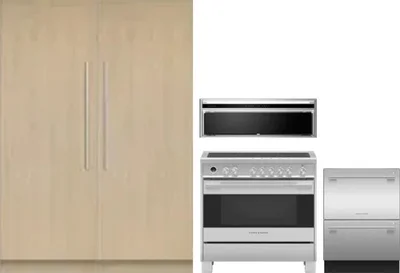 5 Piece Package Includes Refrigerator, Freezer, Range, Hood And Dishwasher